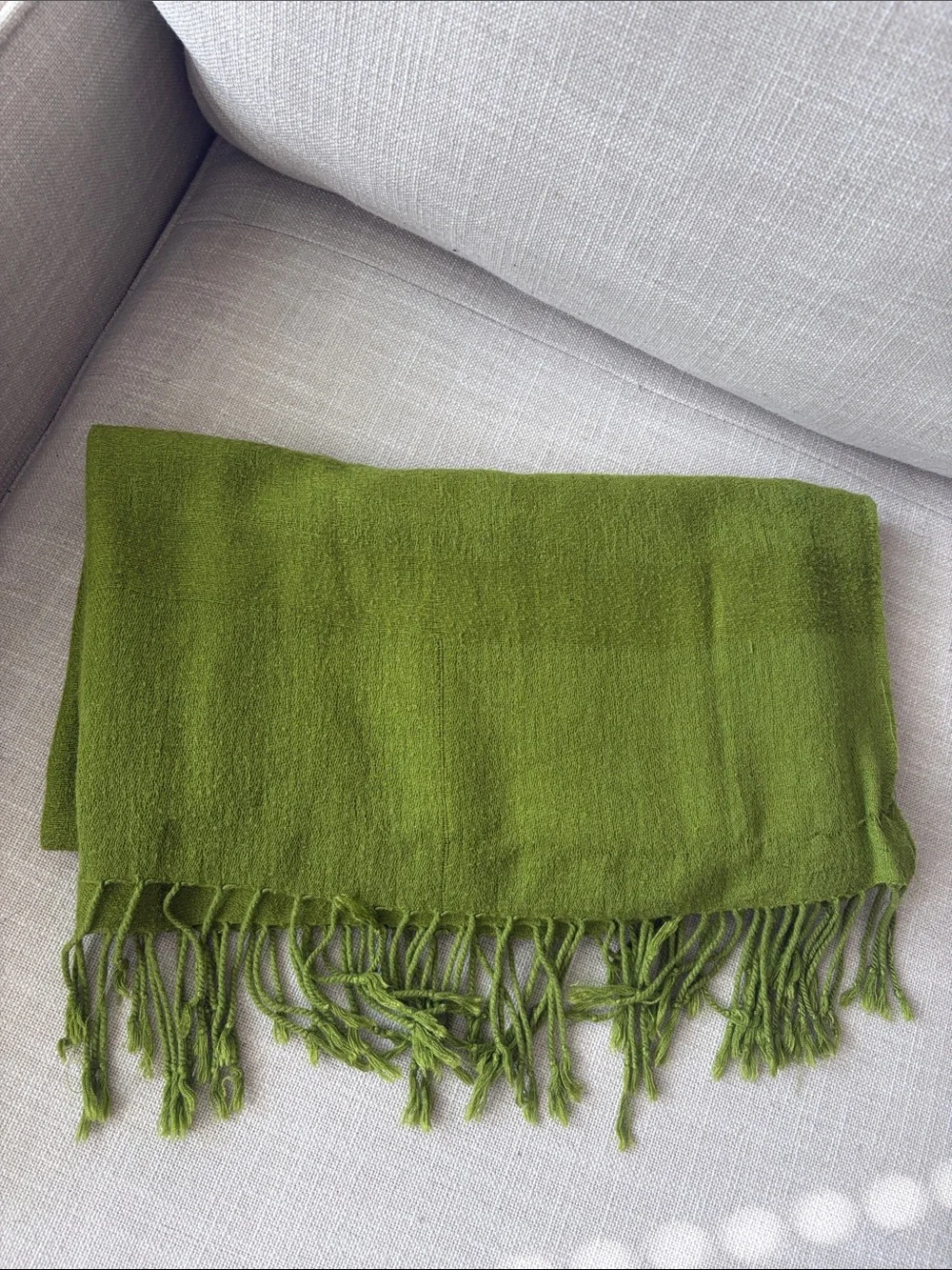 Green Fringed Scarf/Wrap